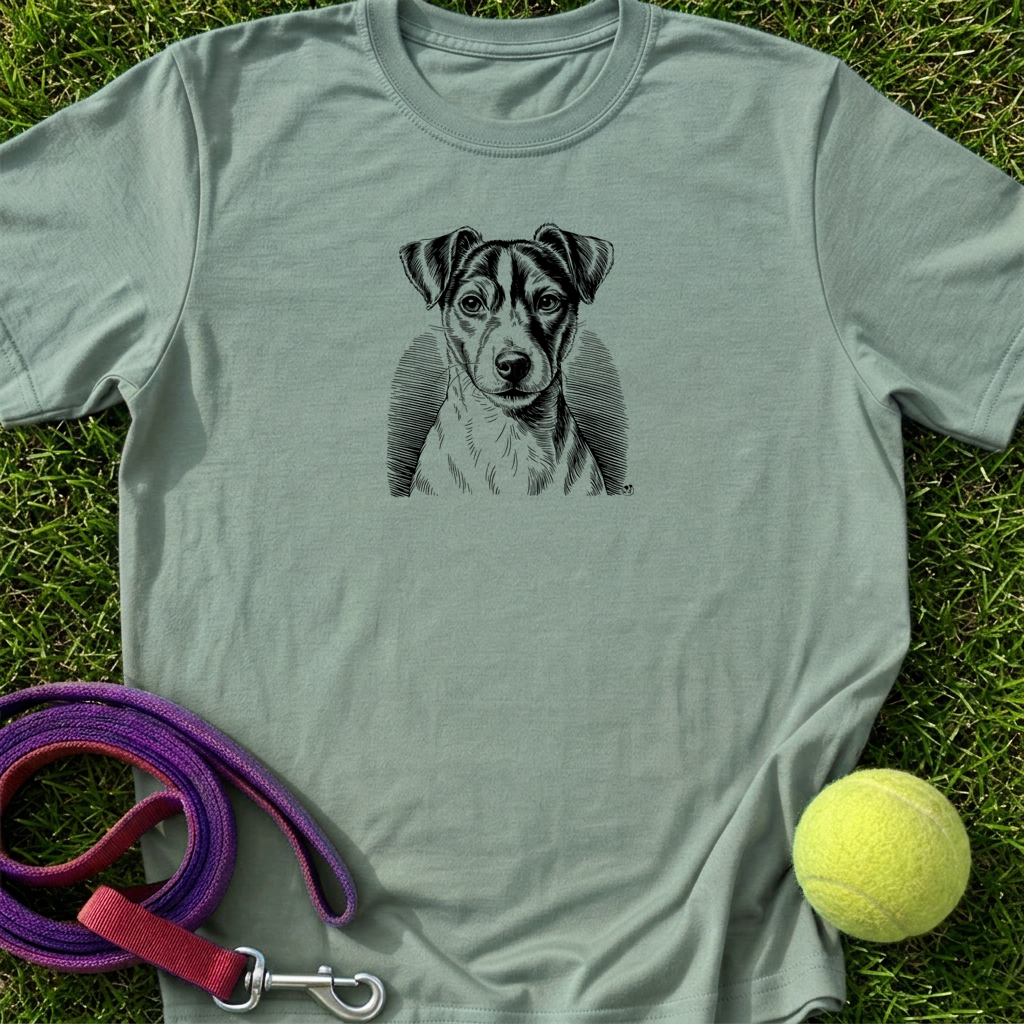 Etched Jack Russell Portrait - BLK