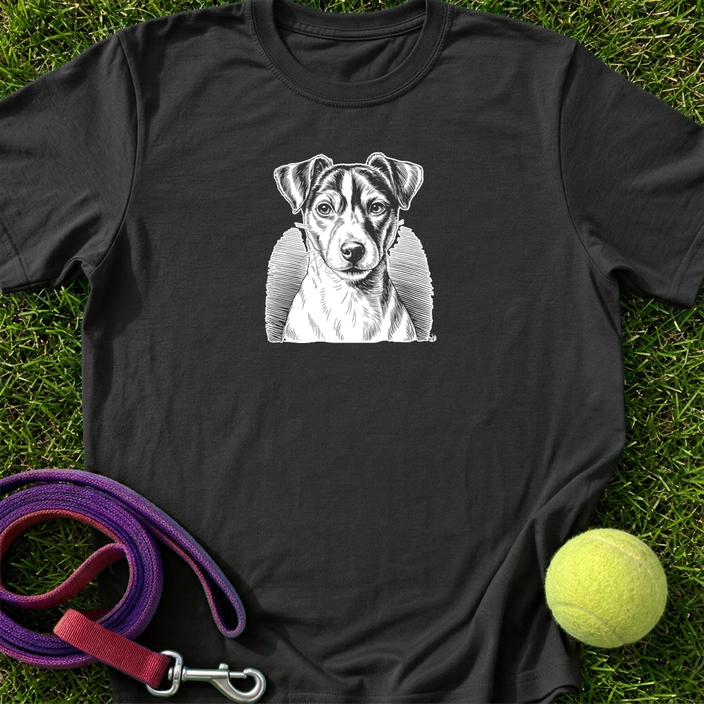 Etched Jack Russell Portrait - WHT